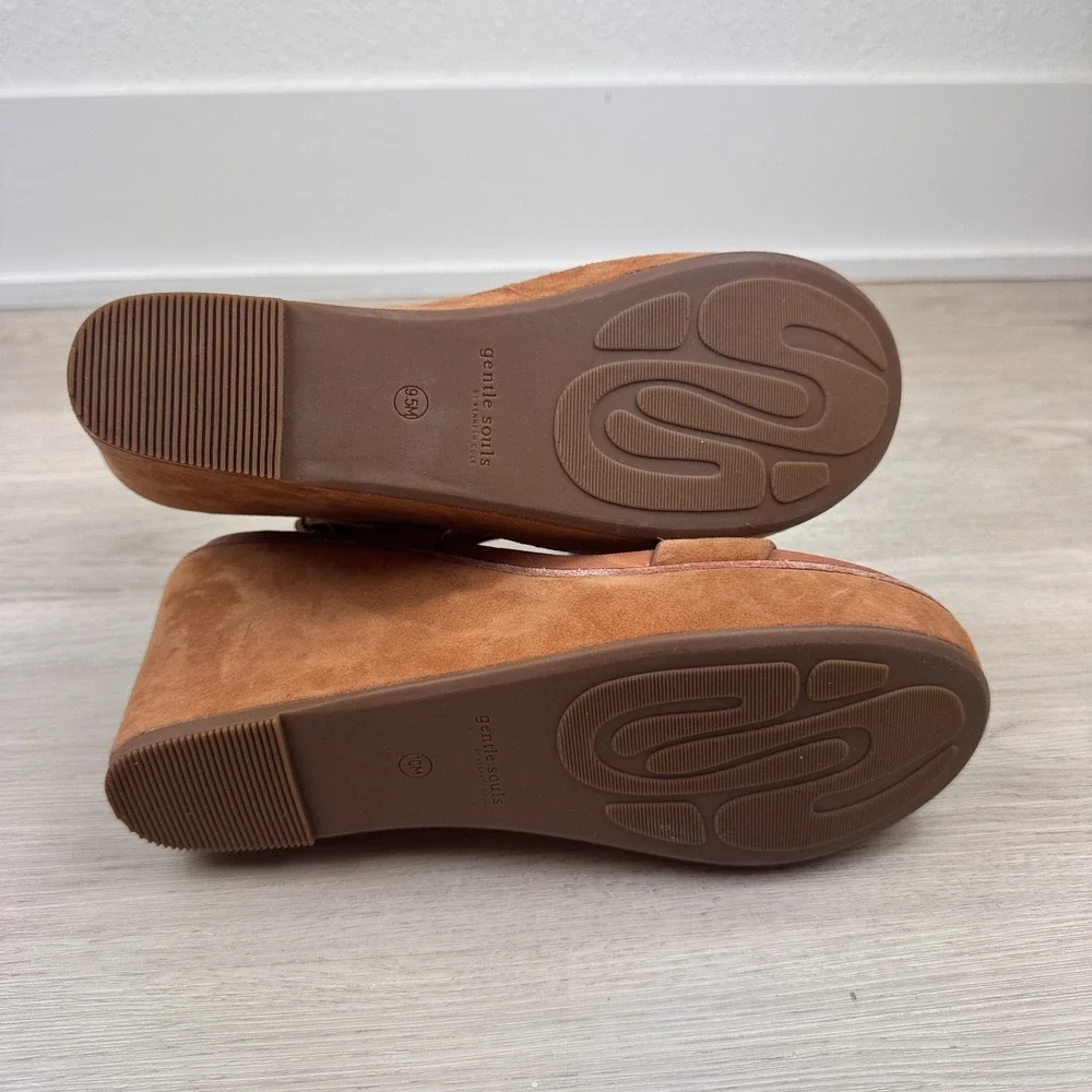 Gentle Souls by Kenneth Cole Platform Wedge Sandals Size 9.5 Brown